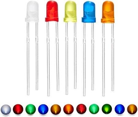 Diffused 28mm Leg 3mm LED Orange Use 2V 20mA - 1