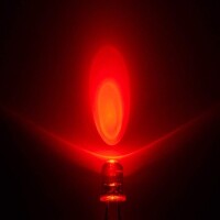 Diffused 28mm Leg 5mm LED Water Clear Red+Yellow CA Use 2V 20mA - 3