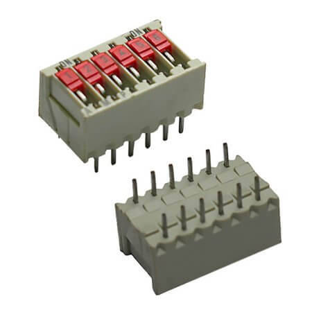 DIP SWITCH 6POS SWITCH DIP 6 Pos. SPST THT V/T - 1