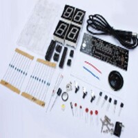 DIY Kit Red LED Electronic Microcontroller Digital Clock Time Thermometer With Talking Clock And Pdf With Speaker - 3
