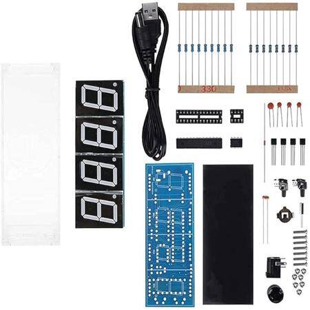 DIY Red Led Electronic Microcontroller Digital Clock Time Kit - 5