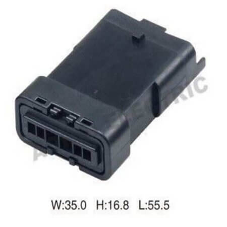 DJ7064-1.5/2.8-11 CONNECTOR HOUSING 6POLE 35.00X55.70 BLACK FOR ECU - 1