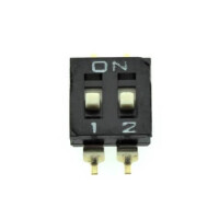 DM-02-V SWITCH DIP 2 Pos. SPST 25mA 24VDC SMT V/T - 1