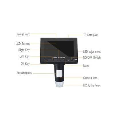 DM4 1000x 2.0MP USB Digital Electronic Microscope 4.3 Inch LCD Display For PCB Motherboard Repaire Metal Stent Without Battery - 4
