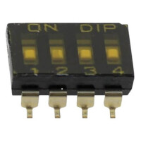 DMR-04-T-V-T/R SWITCH DIP 4 Pos. SPST 25mA 24VDC SMT V/T - 1