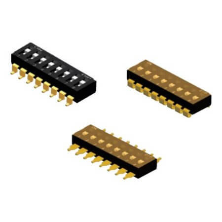 DMR-07-T-V SWITCH DIP 7 Pos. SPST 25mA 24VDC SMT V/T - 1