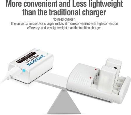 Doublepow 9V 650MAH Usb 6F22 Rechargeable Lithium Battery With 30CM Usb Cable - 2