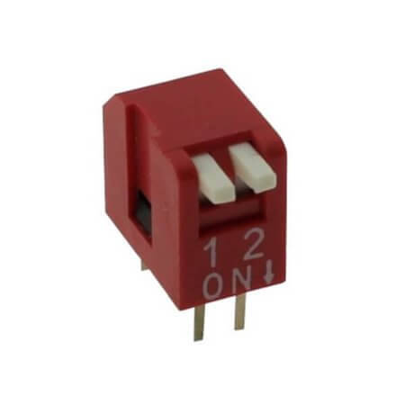 DP-02 SWITCH DIP 2 Pos. SPST 25mA 24VDC THT V/T - 1