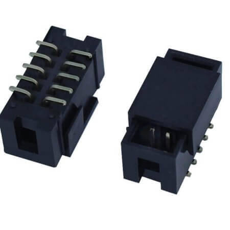 DS1013-10MSISR BOX HEADER 10PIN(2x5) 2.54mm SMT V/T MALE BLACK - 1
