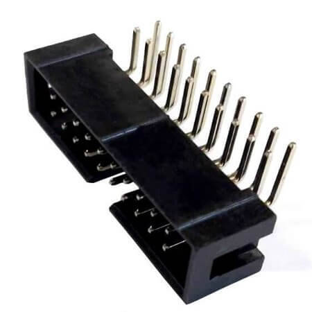 DS1013-20RSIB BOX HEADER 20PIN(2x10) 2.54mm THT R/A MALE BLACK - 1