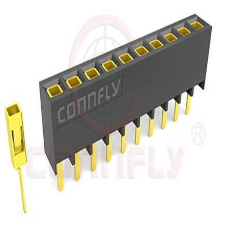 DS1023-06-1X03V8 FEMALE HEADER 6PIN(1x3) 2.54mm THT V/T TRAY - 1
