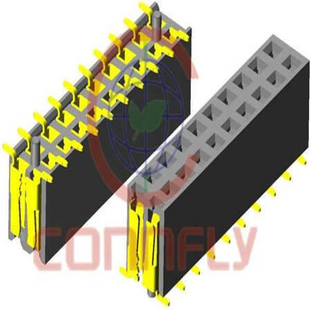 DS1023-11-2X8B8XTX FEMALE HEADER 16PIN(2x8) 2.54mm SMT V/T TRAY - 1