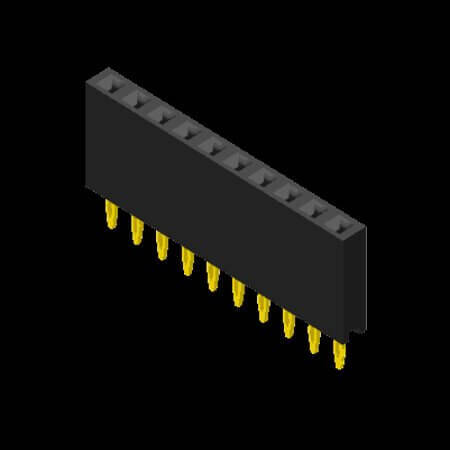 DS1023-1X10S21 FEMALE HEADER 10PIN(1x10) 2.54mm THT V/T TRAY - 1