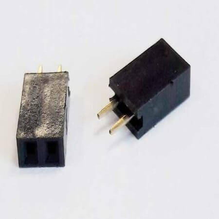 DS1023-1X2S21 FEMALE HEADER 2PIN(1x2) 2.54mm THT V/T TRAY - 1