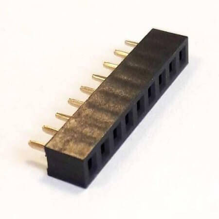 DS1023-1X9S22 FEMALE HEADER 9PIN(1x9) 2.54mm THT V/T TRAY - 1