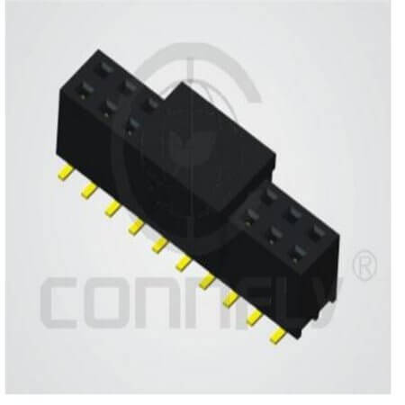 DS1026-09-2X3S8BSSRS FEMALE HEADER 6PIN(2x3) 2.54mm SMT V/T TAPE&REEL - 1