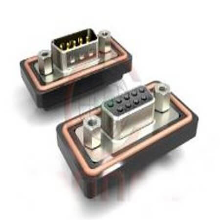 DS1034-27-9FBN8C DSUB MACHINE 9PIN 90C SOLDER FEMALE BLACK WATR PRF - 1