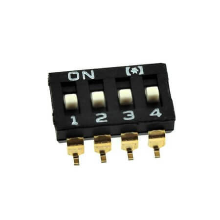 DS1040-01-04SBWB SWITCH DIP 4 Pos. SPST 25mA 24VDC SMT V/T - 1