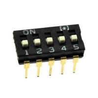 DS1040-01-05-VBWB SWITCH DIP 5 Pos. SPST 25mA 24VDC THT V/T - 1