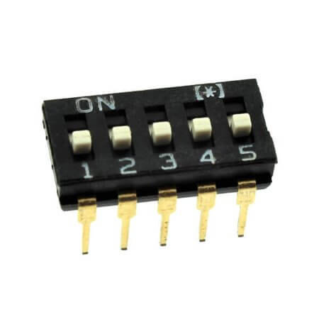 DS1040-01-05-VBWB SWITCH DIP 5 Pos. SPST 25mA 24VDC THT V/T - 1