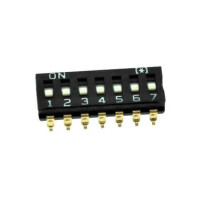 DS1040-02-07-SBWR SWITCH DIP 7 Pos. SPST 25mA 24VDC SMT V/T - 1