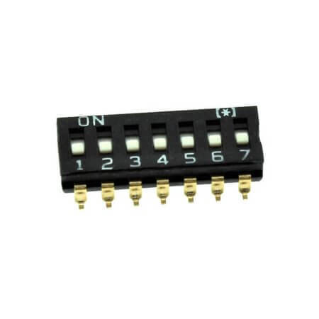 DS1040-02-07-SBWR SWITCH DIP 7 Pos. SPST 25mA 24VDC SMT V/T - 1