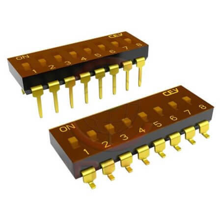 DS1040-02-08-SBWB SWITCH DIP 8 Pos. SPST 25mA 24VDC SMT V/T - 1
