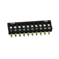 DS1040-02-10-SBWR SWITCH DIP 10 Pos. SPST 25mA 24VDC SMT V/T - 1