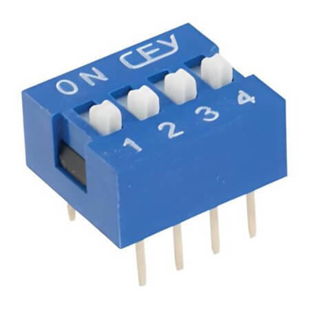DS1040-04BN SWITCH DIP 4 Pos. SPST 100mA 24VDC THT V/T - 1