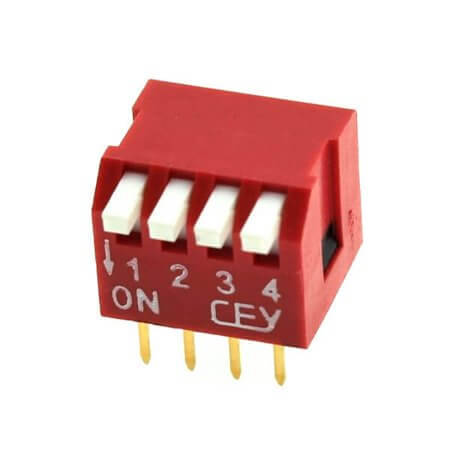 DS1040-04RT SWITCH DIP 4 Pos. SPST 100mA 24VDC THT R/A - 1