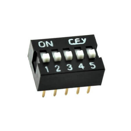 DS1040-05KN SWITCH DIP 5 Pos. SPST 100mA 24VDC THT V/T - 1