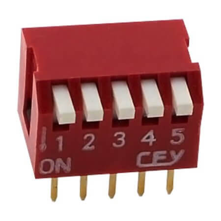 DS1040-05RT SWITCH DIP 5 Pos. SPST 100mA 24VDC THT V/T - 1