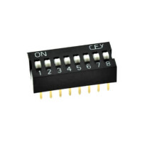 DS1040-08KN SWITCH DIP 8 Pos. SPST 100mA 24VDC THT V/T - 1