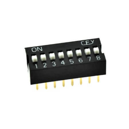 DS1040-08KN SWITCH DIP 8 Pos. SPST 100mA 24VDC THT V/T - 1