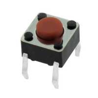 DS1041-01-11KRA25010 SWITCH TACT 6.00x6.00 4.30mm 250gF THT V/T - 1