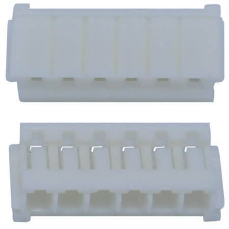 DS1069-01-06FCW CON.T.B.2.50MM 6PIN(1X6) 180C FEMALE WHITE CONNFLY - 1