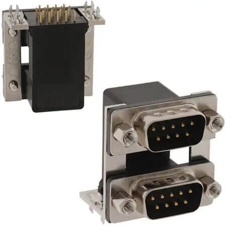 DS1082-01-9M9F0B24 CONN.DSUB STACKED 9PIN MALE 9PIN FEMALE 15.88MM - 1
