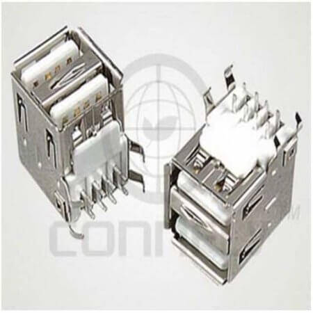 DS1096-BNO CONNECTOR USB A TYPE DUAL RIGHT ANGLE 90C CONNFLY - 1