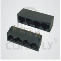 DS1129-01-S40YP MODULAR JACK THT R/A 8P4C (RJ45,Ethernet) BLACK - 1