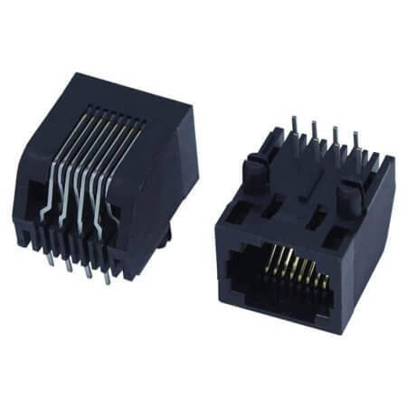 DS1134-04-S80BP MODULAR JACK THT R/A 8P8C (RJ45,Ethernet) BLACK - 1