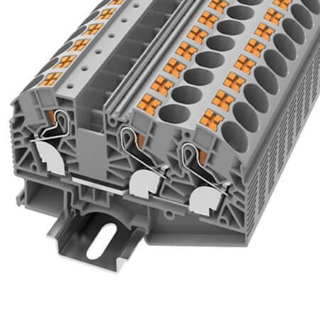 DS16-TW-01P-11-00AH DIN RAIL T.B.16mm² PUSH-IN GRAY - 1