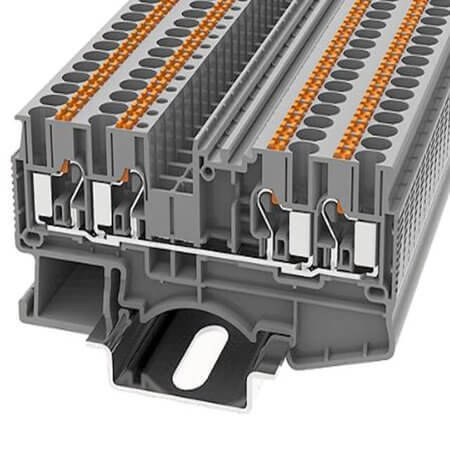 DS2.5-QU-01P-11-00AH DIN RAIL T.B.2.5mm² PUSH-IN GRAY 2IN2OUT - 1