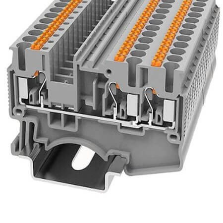 DS2.5-TW-01P-11-00AH DIN RAIL T.B.2.5mm² PUSH-IN GRAY 1IN2OUT - 1