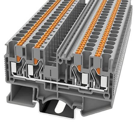 DS4-QU-01P-11-00AH DIN RAIL T.B.4mm² PUSH-IN GRAY 2IN2OUT - 1