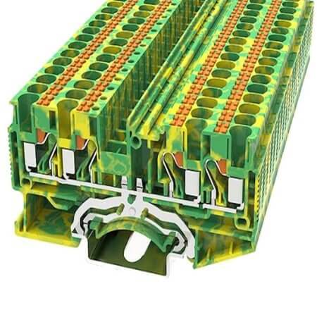 DS4-QU-PE-01P-1C-00AH DIN RAIL T.B.4mm² PUSH-IN GREEN-YELLOW 2IN2OUT - 1