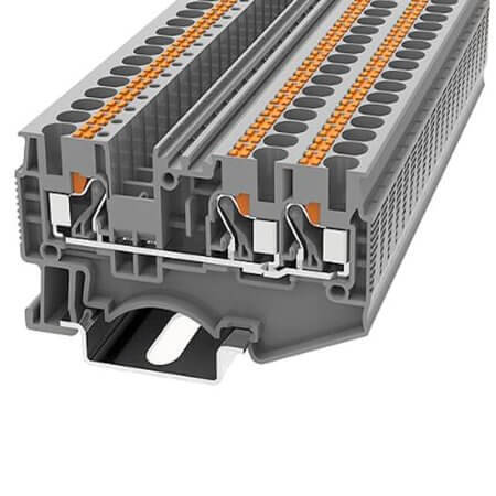 DS4-TW-01P-11-00AH DIN RAIL T.B.4mm² PUSH-IN GRAY 1IN2OUT - 1