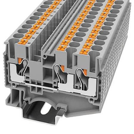 DS6-TW-01P-11-00AH DIN RAIL T.B.6mm² PUSH-IN GRAY 1IN2OUT - 1