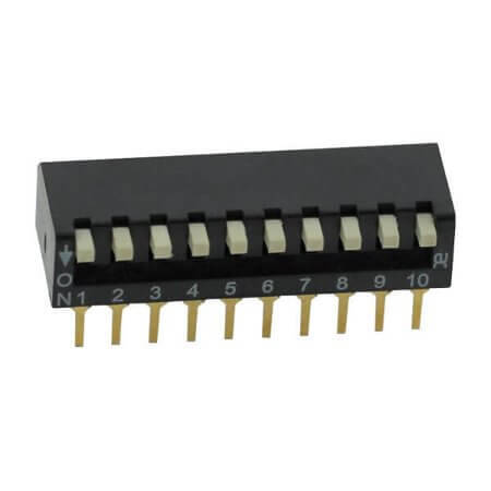 DSPV10LHSET SWITCH DIP 8 Pos. THT R/A - 1