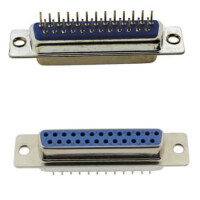 DSUB-25PIN-F-B-PCB CONNECTOR DSUB 25PIN PCB TYPE 180C FEMALE BLUE - 1