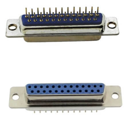 DSUB-25PIN-F-B-PCB CONNECTOR DSUB 25PIN PCB TYPE 180C FEMALE BLUE - 1